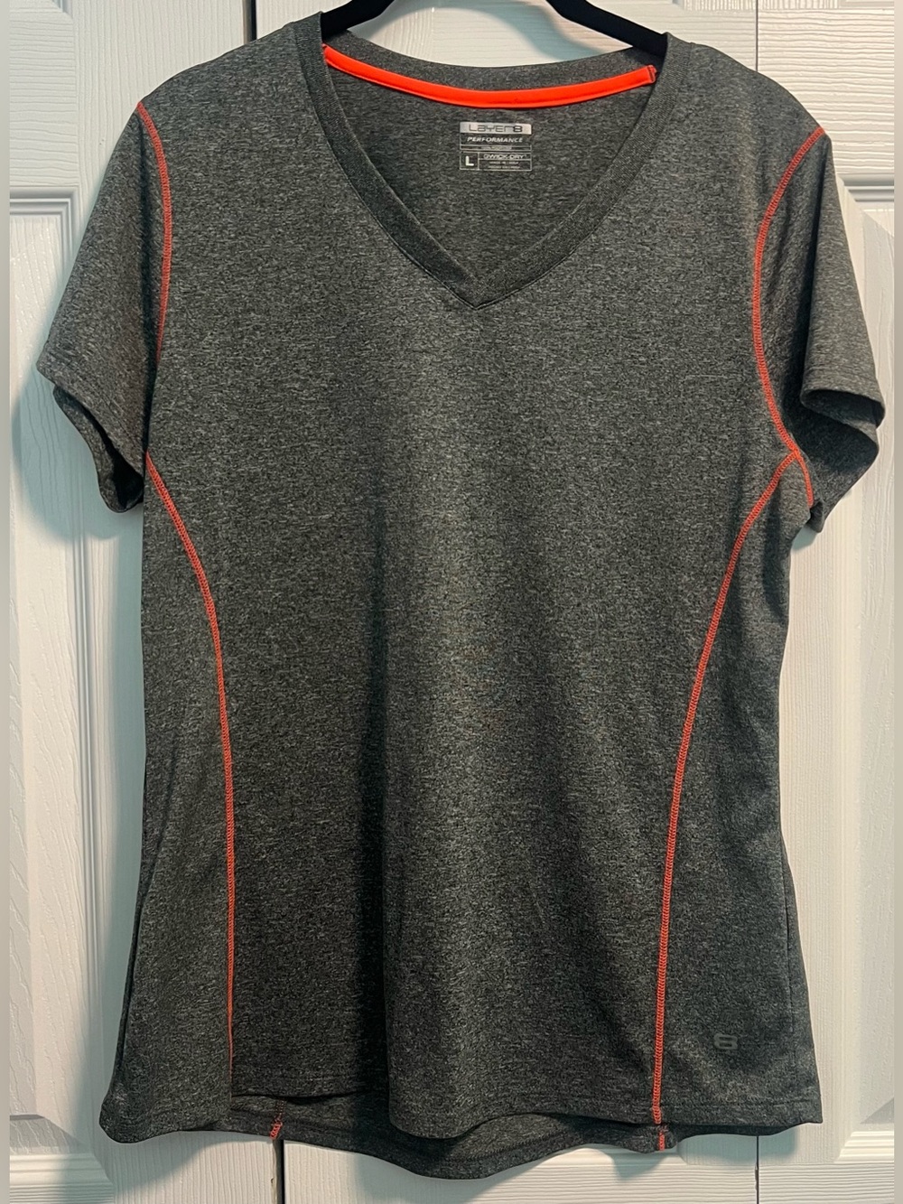 Layer 8 Performance Qwick-Dry Gray W/Orange Accent Shirt